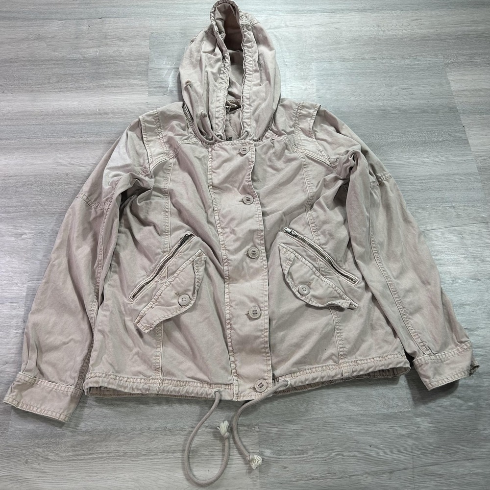 American‎ Eagle AE-177 Jacket Womens Small Beige Field Hooded Utility Liner *